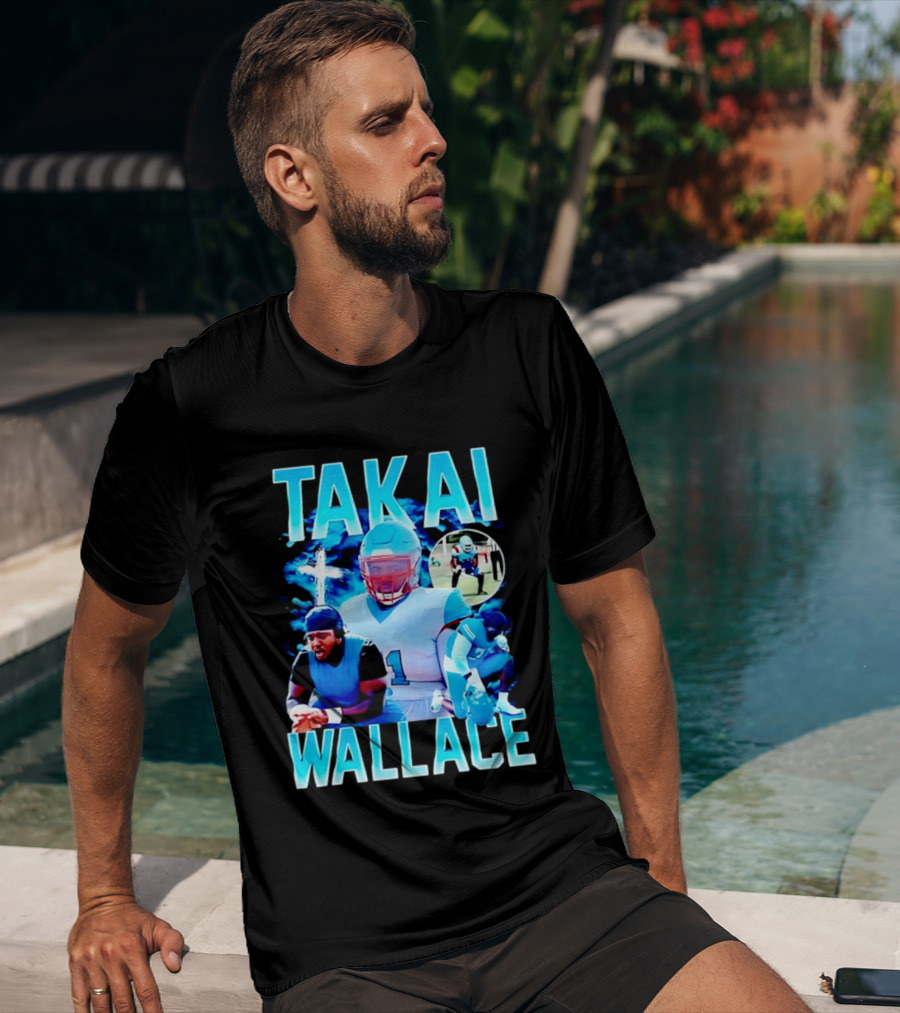 Takai Wallace Football Athlete Sports Action Collage T-Shirt