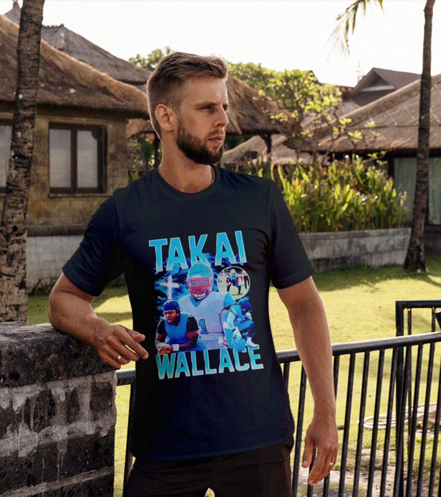 Takai Wallace Football Athlete Sports Action Collage T-Shirt
