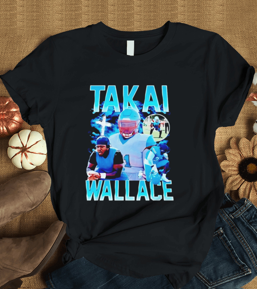 Takai Wallace Football Athlete Sports Action Collage T-Shirt