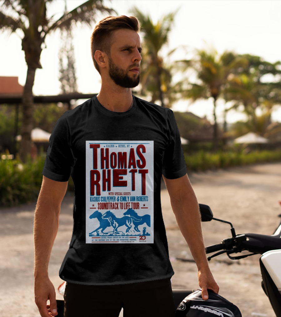 Thomas Rhett Bethel NY 2026 Soundtrack To Life Tour Kashus Culpepper Emily Ann Roberts T-Shirt