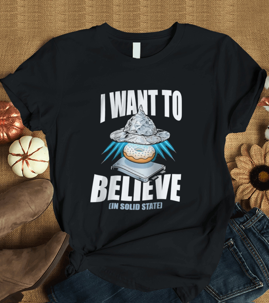 I Want To Believe UFO Donut In Solid State T-Shirt