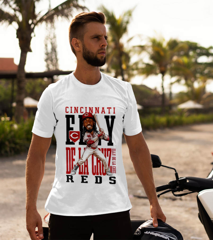 Cincinnati Reds Elly De La Cruz Baseball Caricature T-Shirt