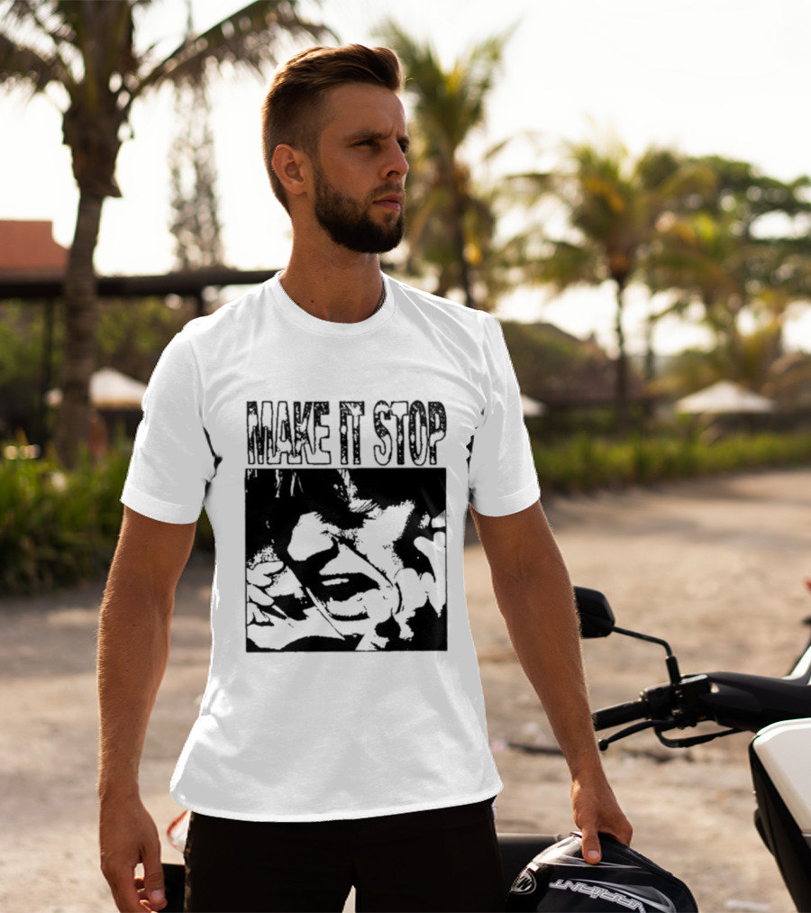 Make It Stop Scream Distress Anxiety Black And White T-Shirt
