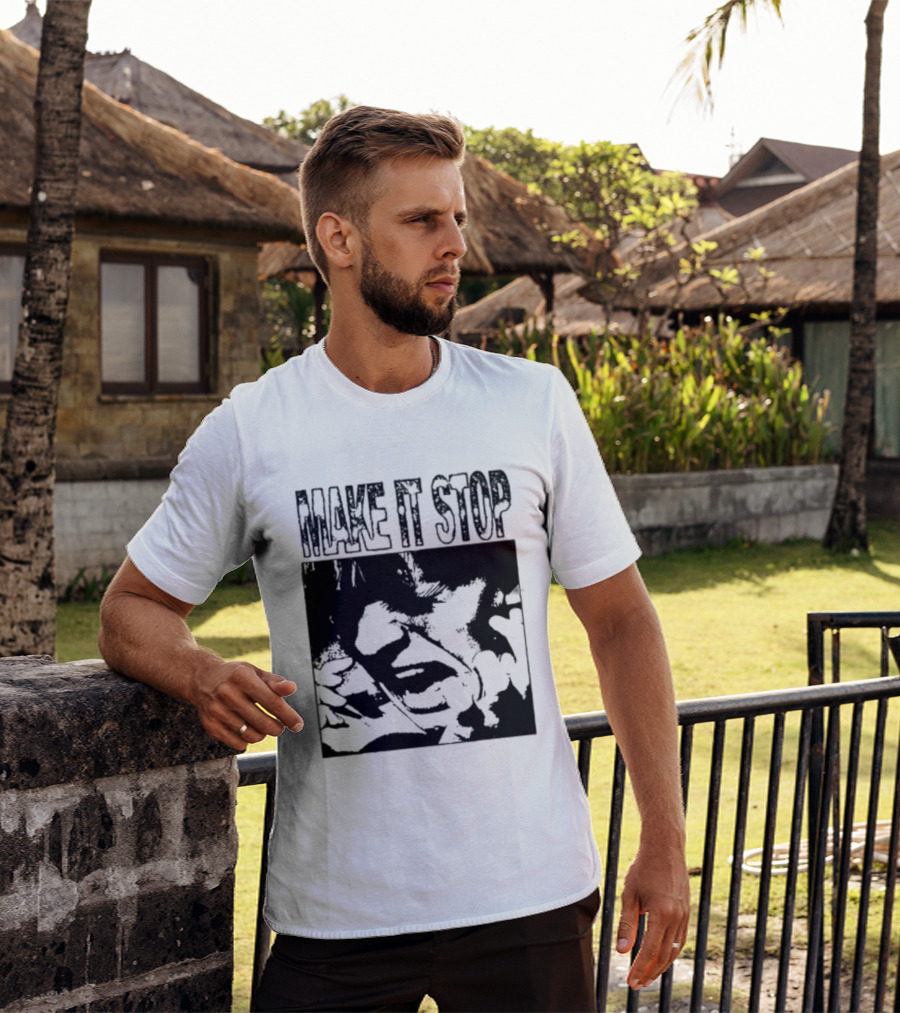 Make It Stop Scream Distress Anxiety Black And White T-Shirt