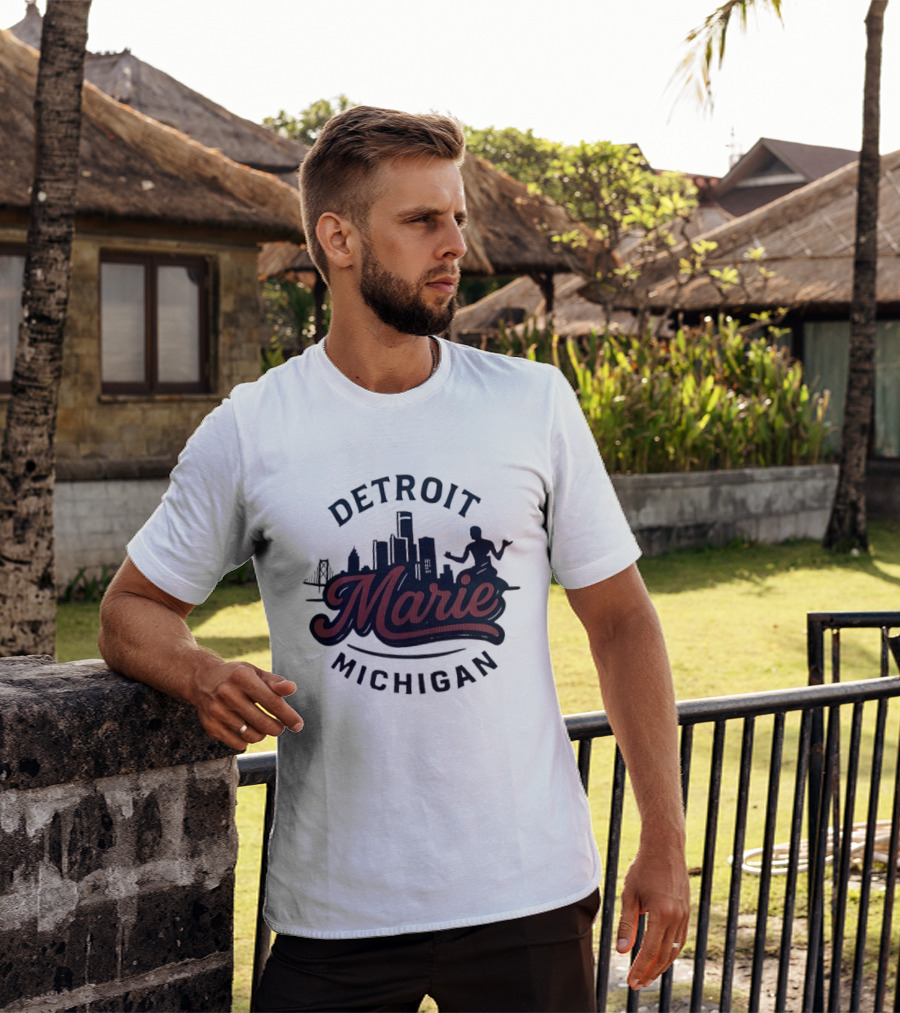 Detroit Michigan Marie Skyline T-Shirt