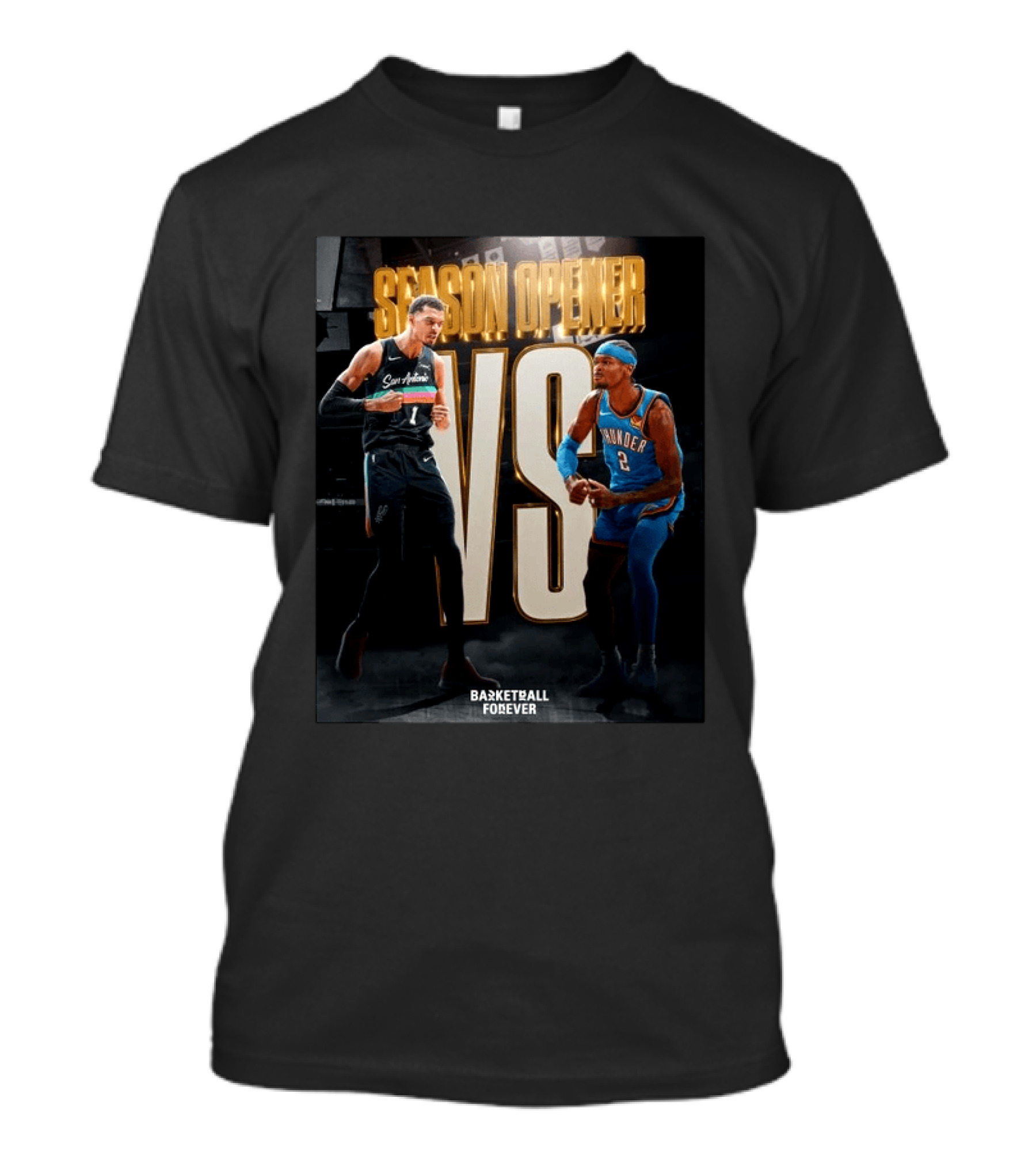 2026 NBA Season Opener San Antonio Vs Oklahoma City Basketball Forever T-Shirt