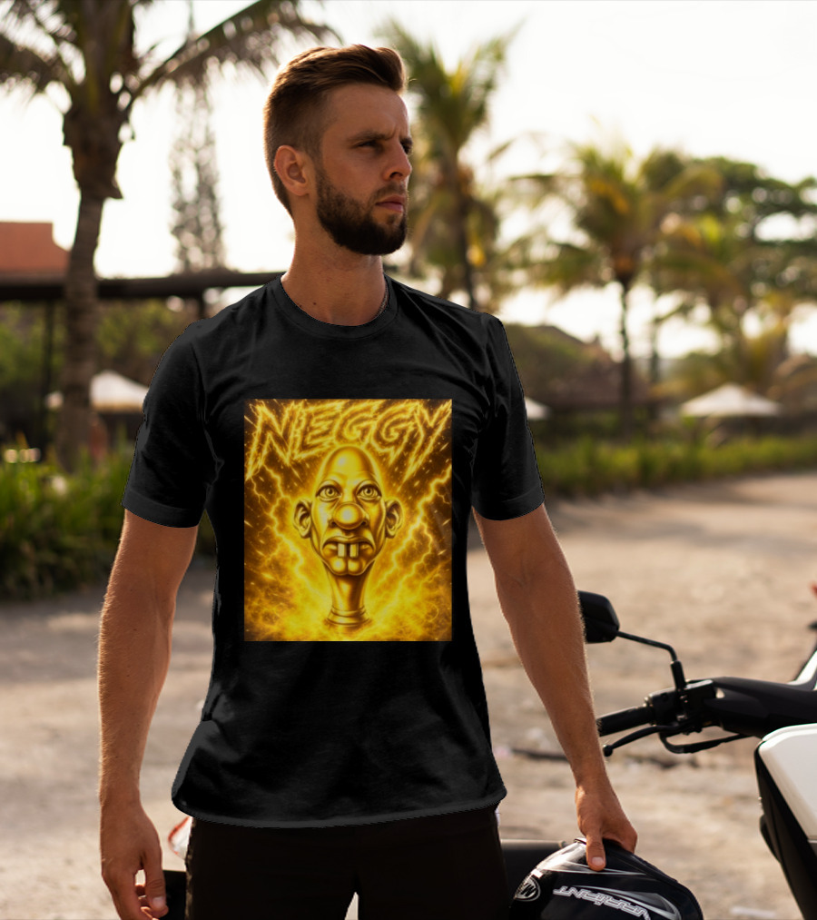 NEGGY Electric Manny Golden Lightning Face T-Shirt