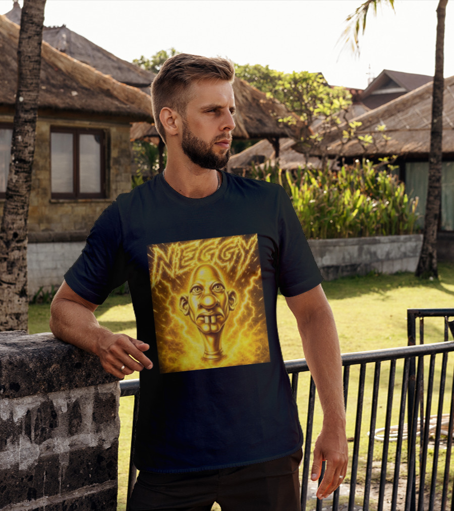 NEGGY Electric Manny Golden Lightning Face T-Shirt