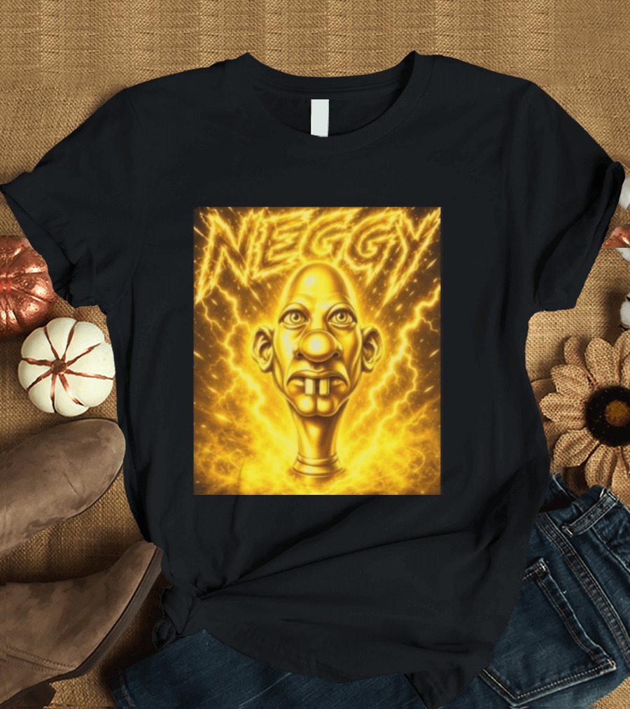 NEGGY Electric Manny Golden Lightning Face T-Shirt