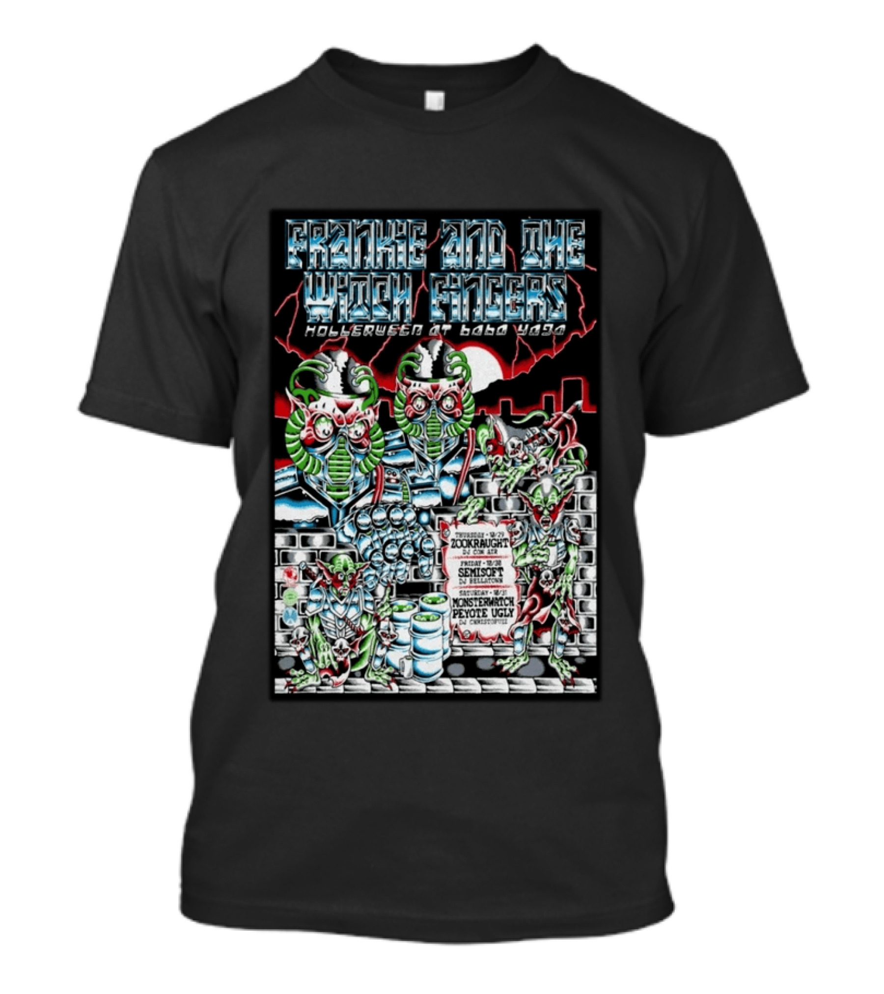 Frankie And The Witch Fingers HollerWEEN At Badu Waga Seattle WA Oct 29 31 2026 Monster Zookraught Peyote Ugly T-Shirt