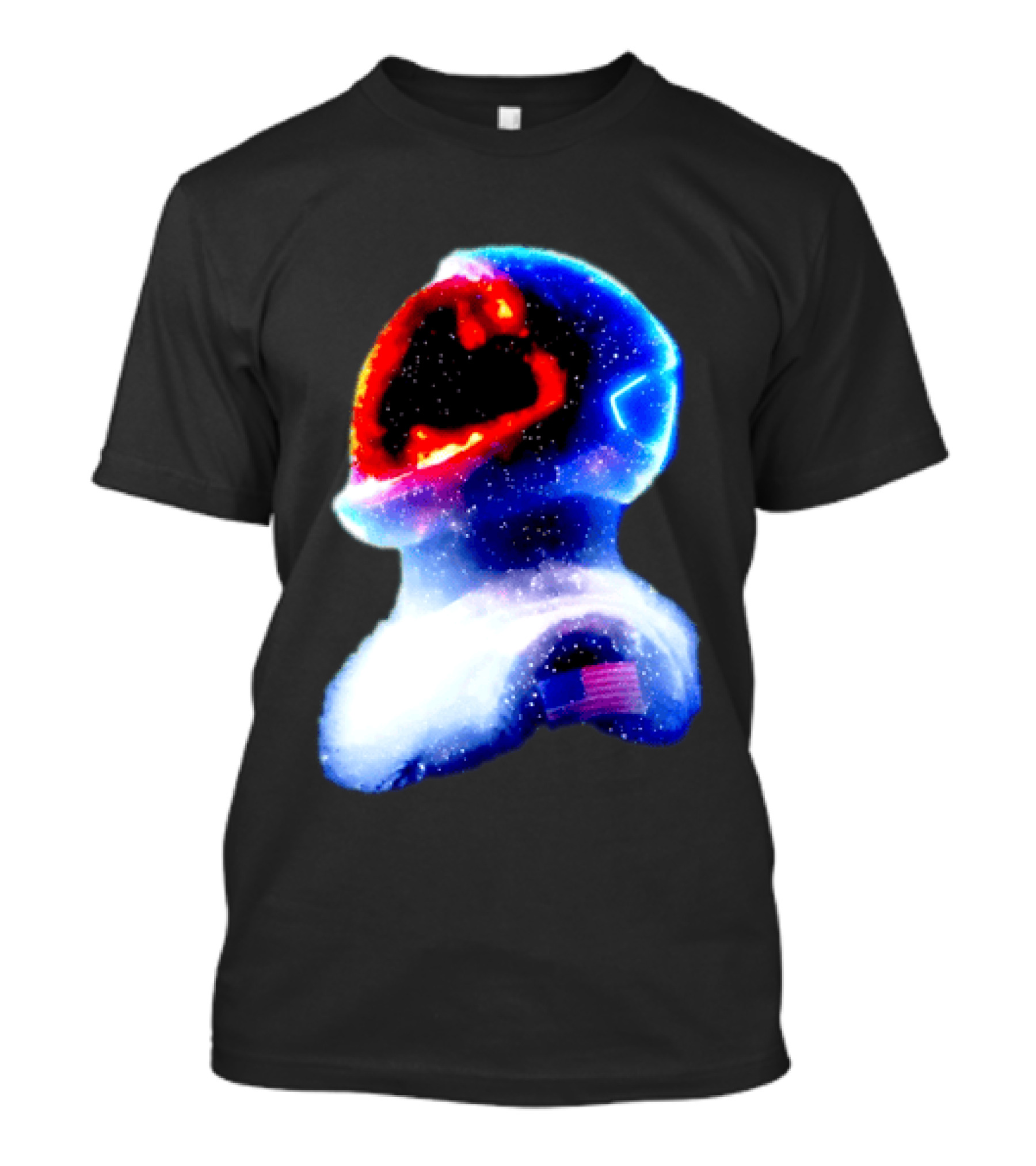 Galaxy Astronaut With American Flag Space Cosmic Adventure T-Shirt