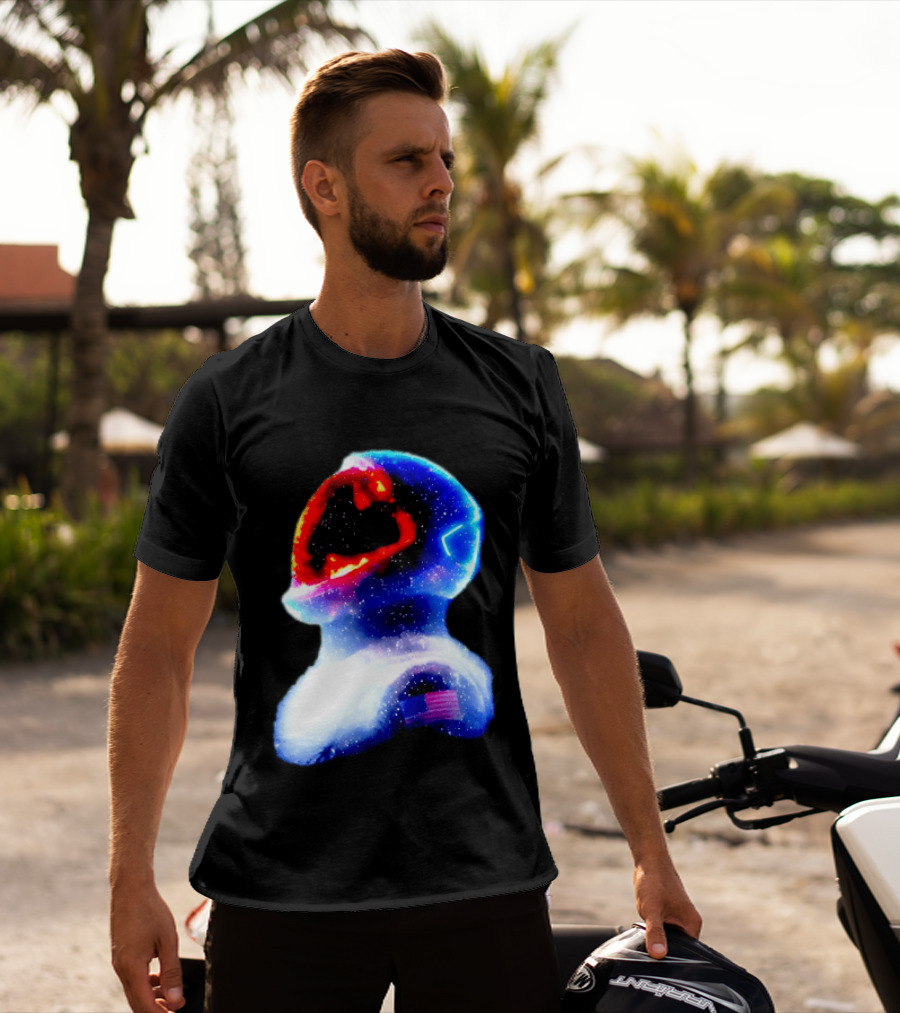 Galaxy Astronaut With American Flag Space Cosmic Adventure T-Shirt