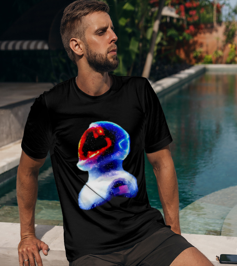 Galaxy Astronaut With American Flag Space Cosmic Adventure T-Shirt
