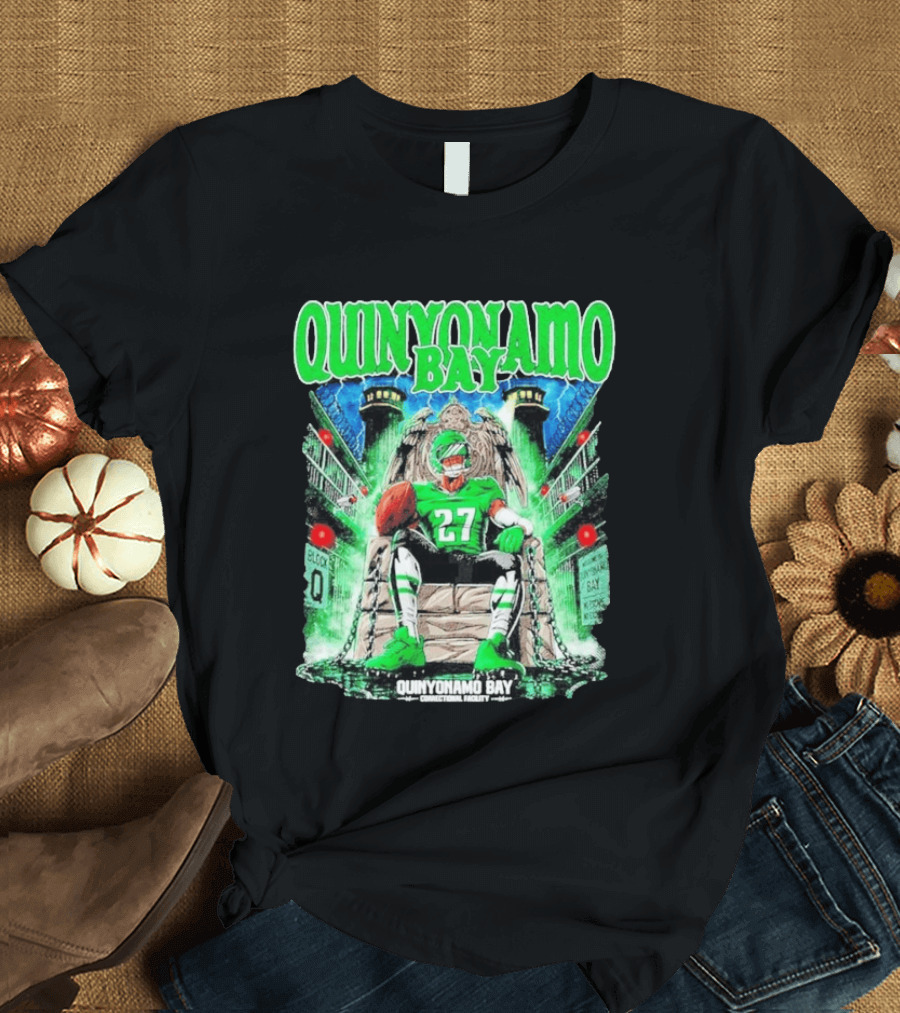 Quinyonamo Bay 27 Throne Football Block Q T-Shirt