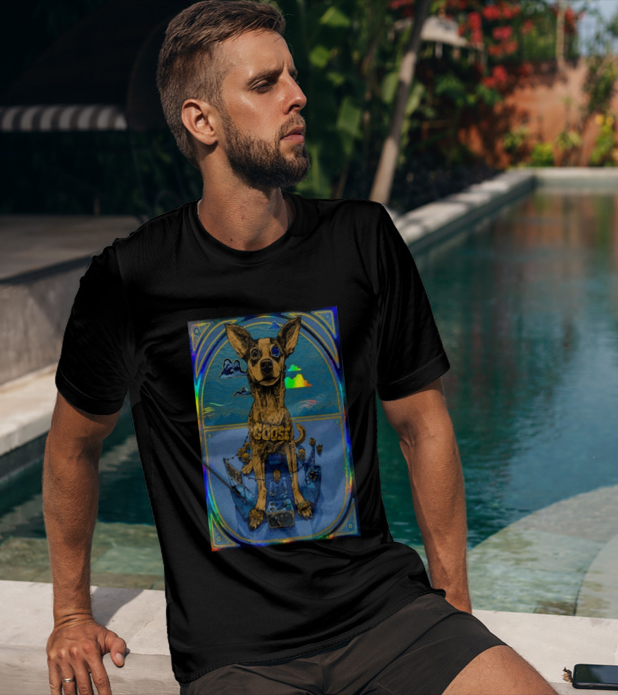 Goose Greek Theatre 08 14 2026 Exclusive Dog Art Holographic T-Shirt