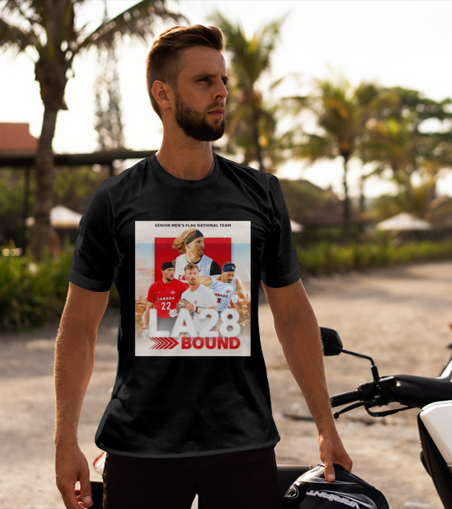 Senior Men's Flag National Team Canada LA28 Bound Canada Football Team Players T-Shirt