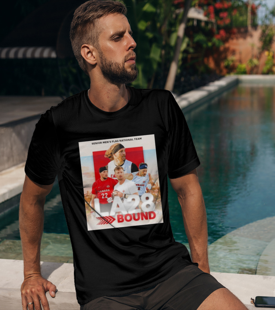 Senior Men's Flag National Team Canada LA28 Bound Canada Football Team Players T-Shirt