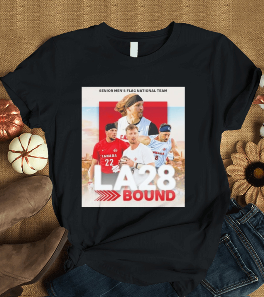 Senior Men's Flag National Team Canada LA28 Bound Canada Football Team Players T-Shirt
