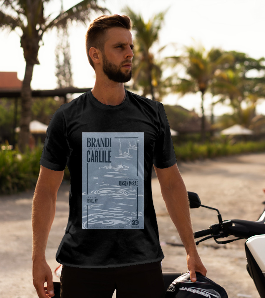 Brandi Carlile The Human Tour August 16 2026 Bethel Ny With Special Guest Jensen Mcrae Woodstock 20 Years Bethelwoods 1969 T-Shirt