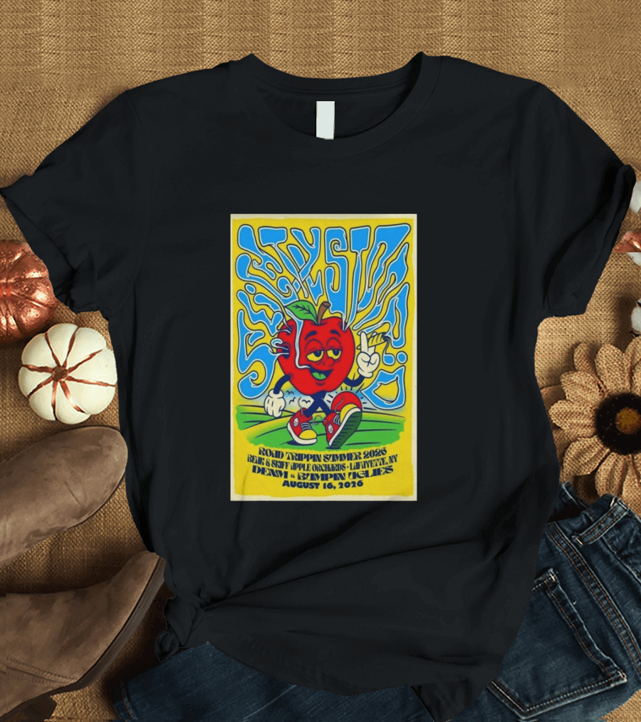 Slightly Stoopid Road Trippin Summer 2026 Apple Orchards LaFayette NY August 16 Dem Apples Bumpin Uglies T-Shirt
