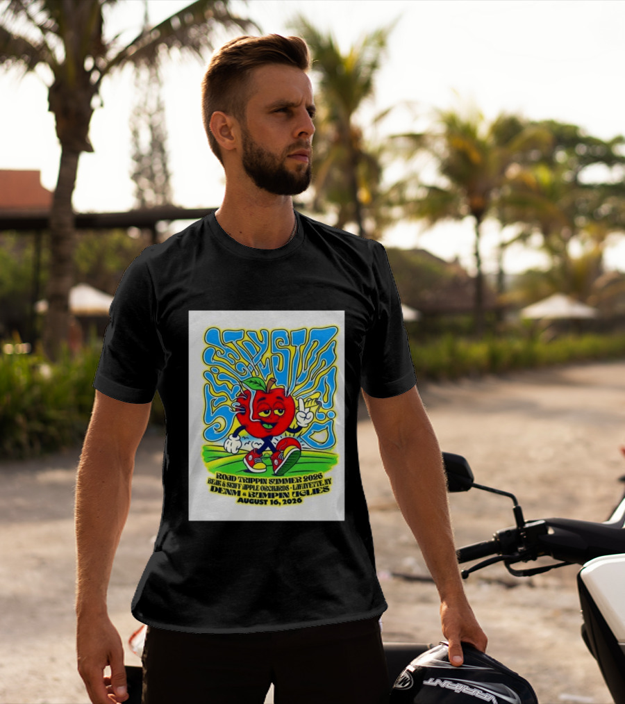 Slightly Stoopid Road Trippin Summer 2026 Beak & Skiff Orchards LaFayette NY August 16 With Denim And Bumpin Uglies T-Shirt