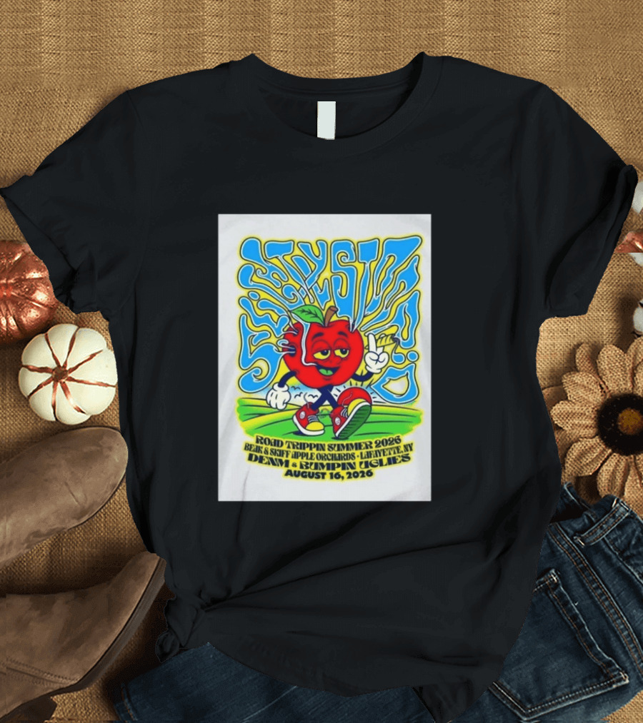 Slightly Stoopid Road Trippin Summer 2026 Beak & Skiff Orchards LaFayette NY August 16 With Denim And Bumpin Uglies T-Shirt
