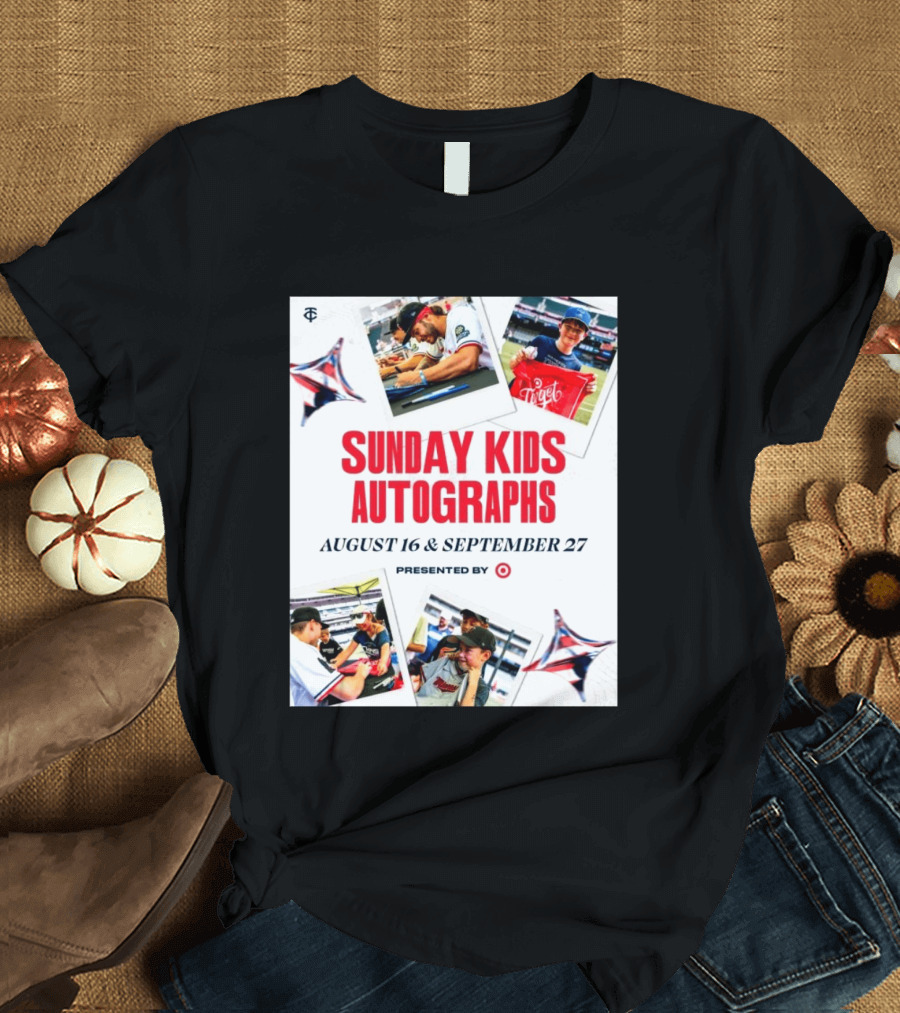 Sunday Kids Autographs August 16 & September 27 Presented By Target Twins Event T-Shirt