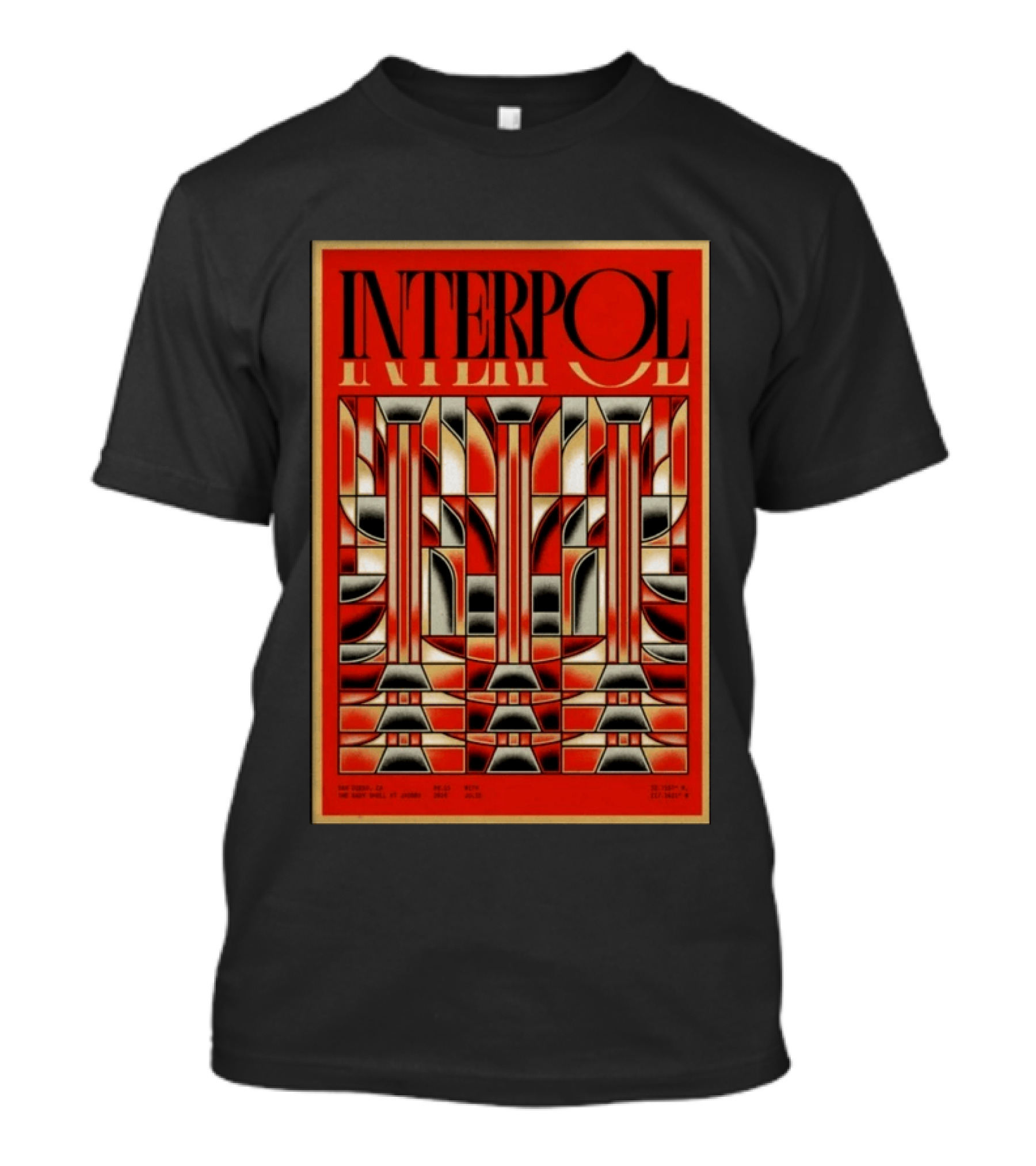 Interpol August 15 2026 San Diego CA Geometric Art Deco Concert T-Shirt