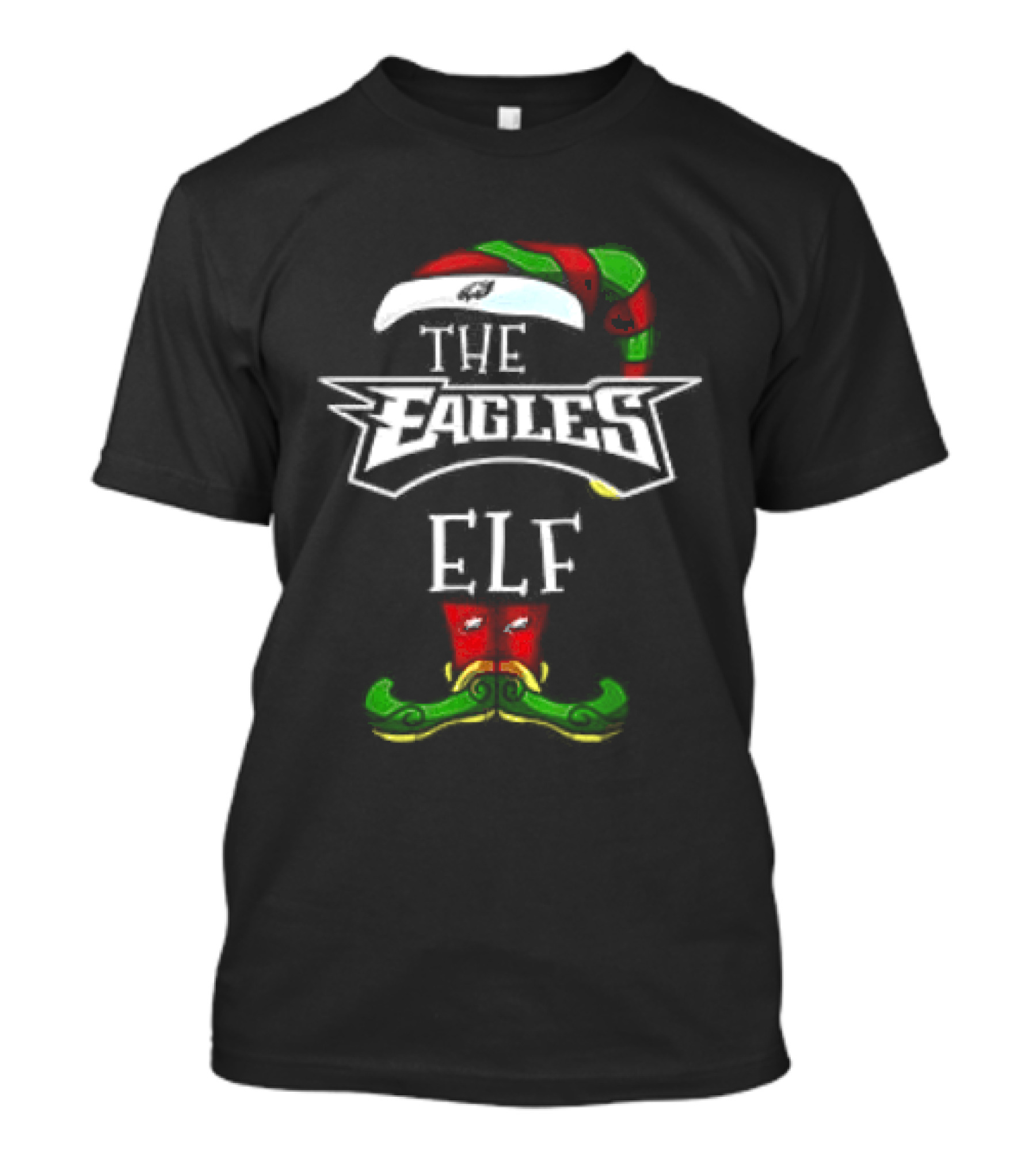 The Eagles Christmas Elf Hat And Mustache T-Shirt