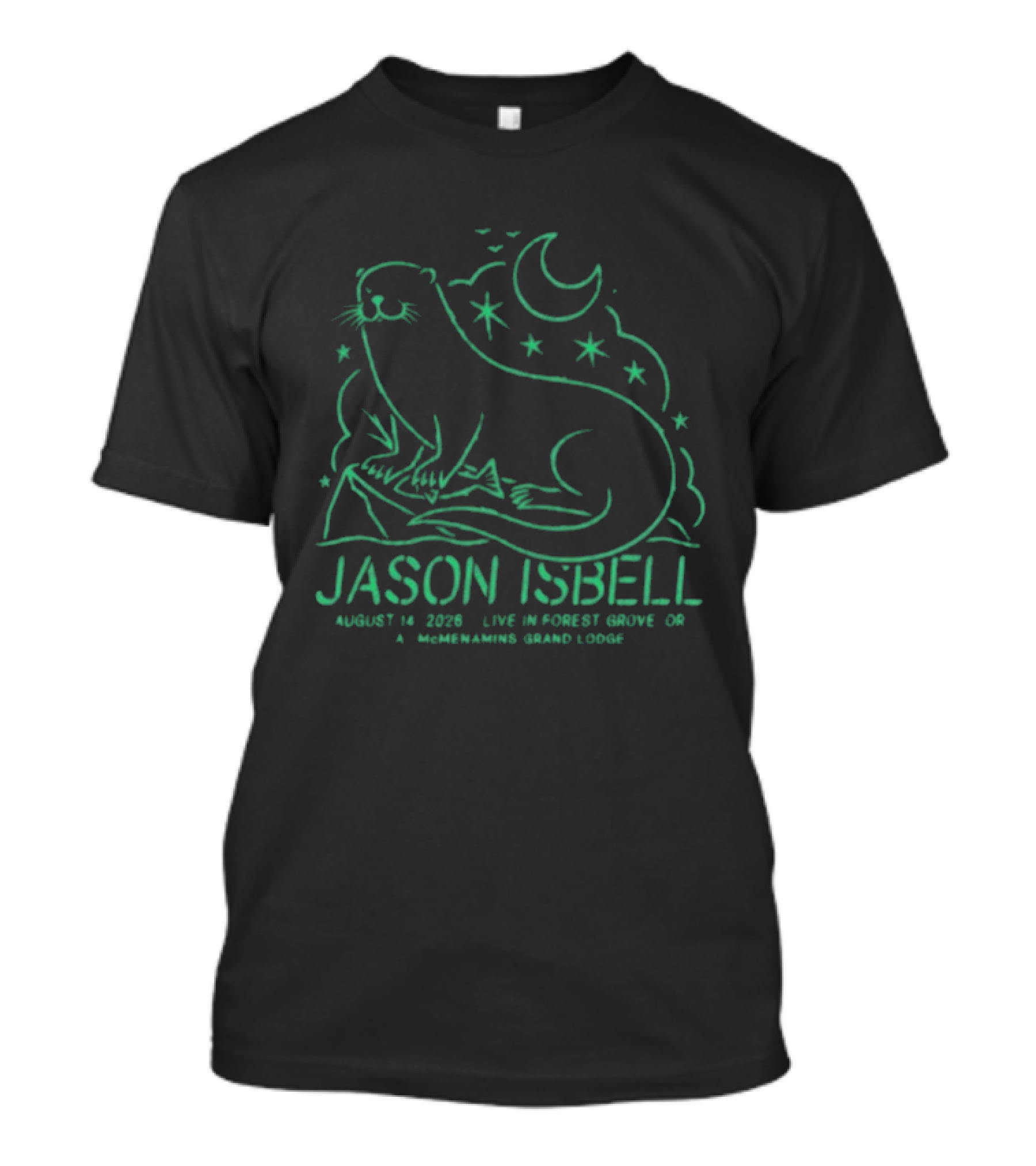 Jason Isbell Live In Forest Grove OR August 14 2026 Grand Lodge Concert Otter And Stars T-Shirt
