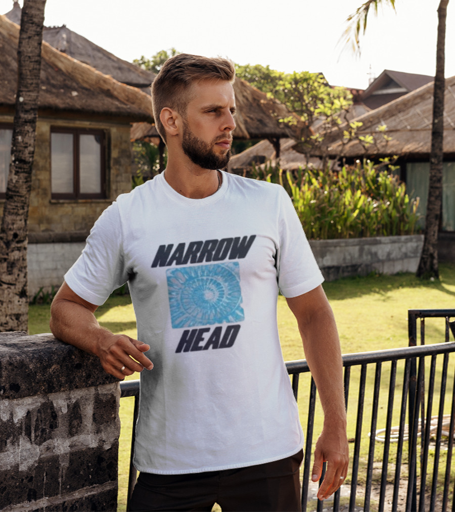 Narrow Head Blue Spiral Shell Tie Dye T-Shirt