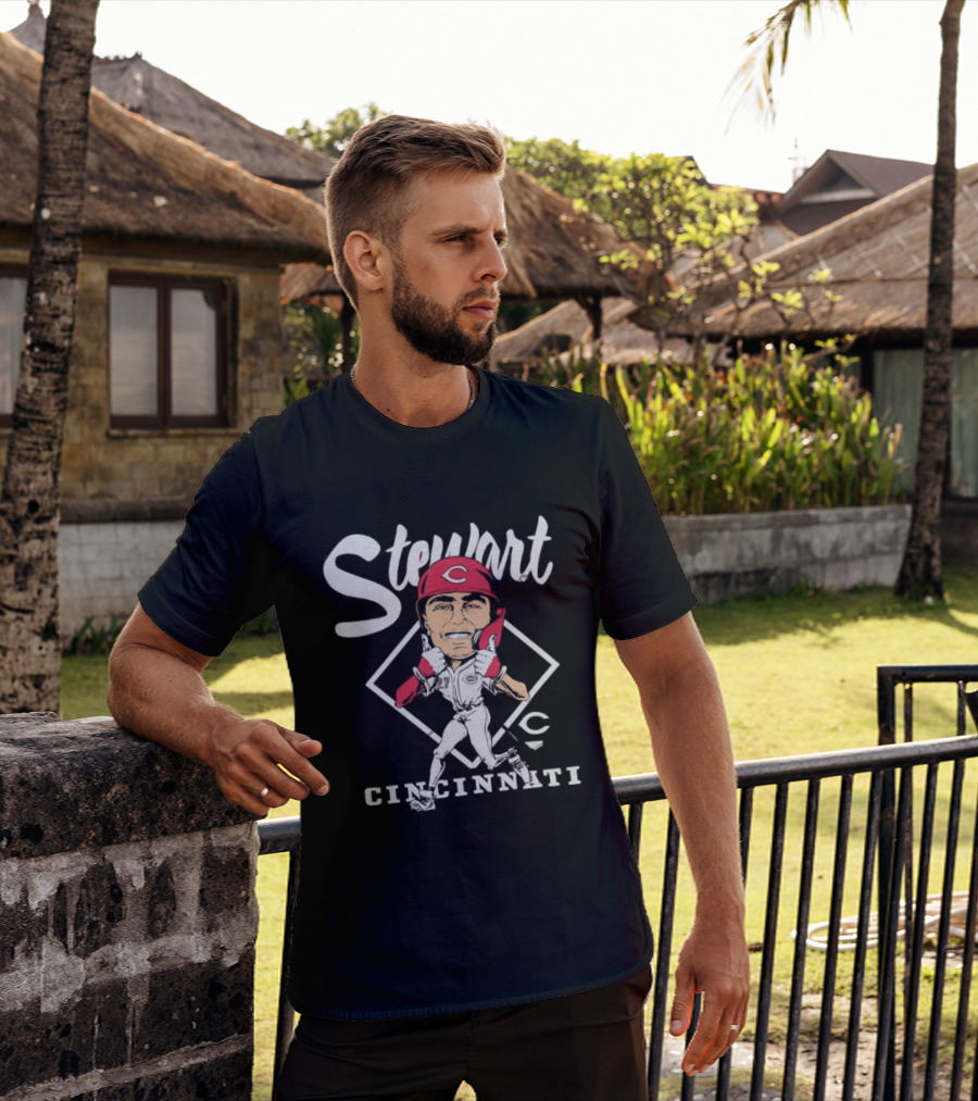 Stewart 27 Cincinnati Reds Caricature MLB T-Shirt