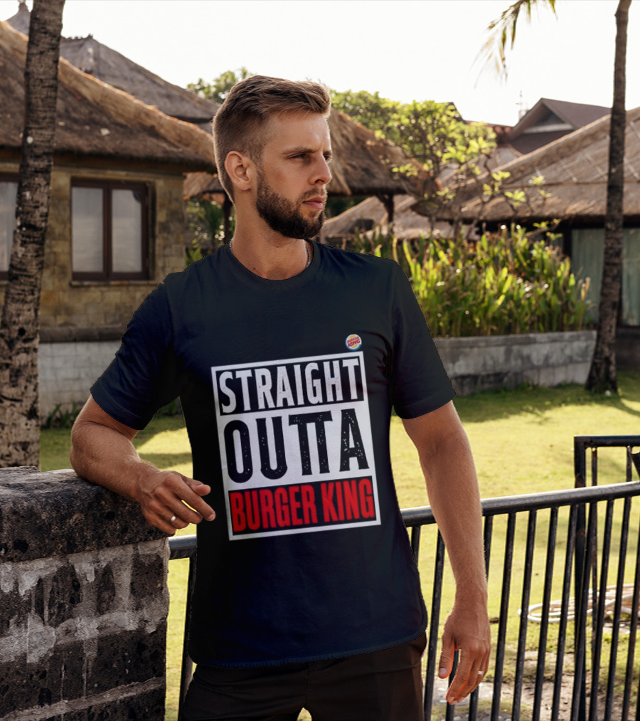 Straight Outta Burger King Fast Food Mockup T-Shirt