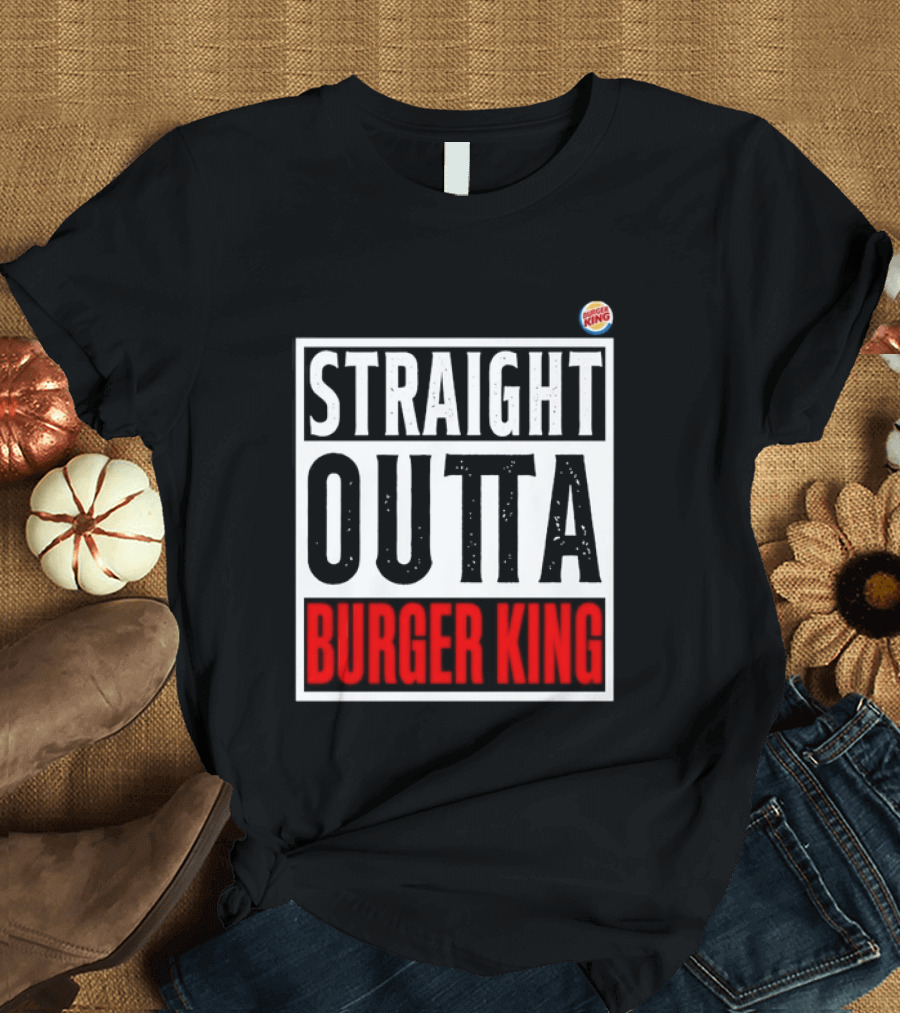 Straight Outta Burger King Fast Food Mockup T-Shirt