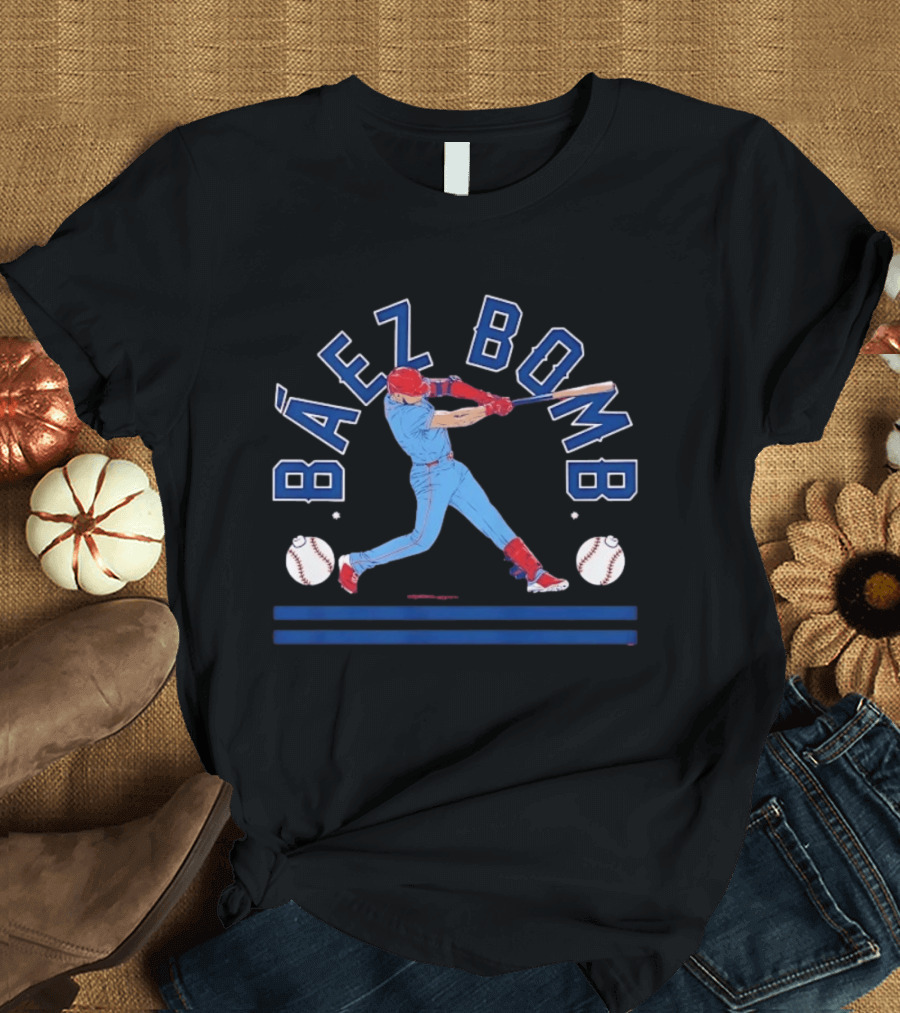 Javier Baez Baez Bomb MLB Baseball Chicago Cubs Batter T-Shirt