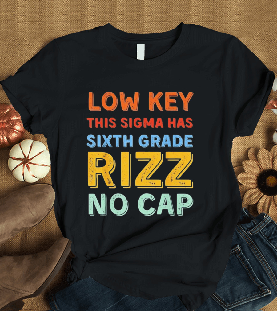 Low Key This Sigma Has Sixth Grade Rizz No Cap T-Shirt