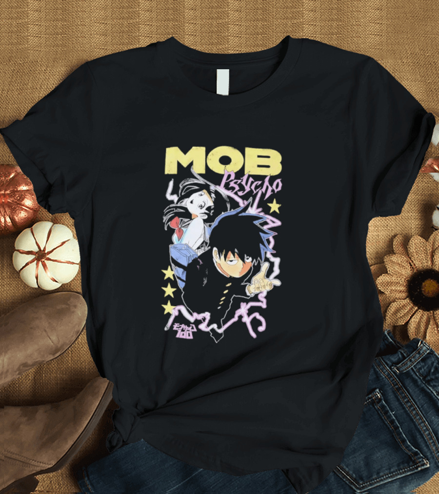 Mob Psycho 100 Anime Shigeo Kageyama Distressed T-Shirt