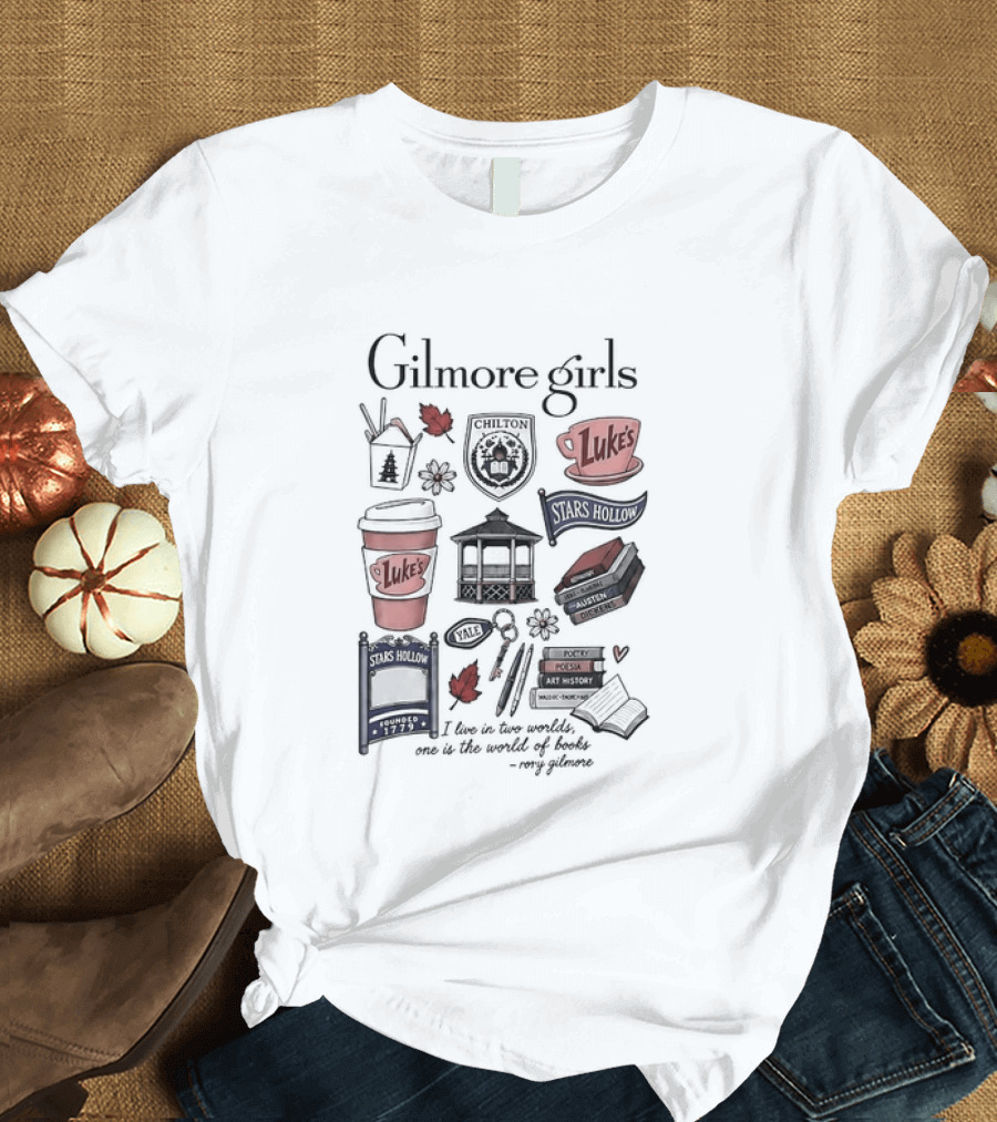 Gilmore Girls Chilton Luke's Stars Hollow Yale Rory Quote Illustrations T-Shirt