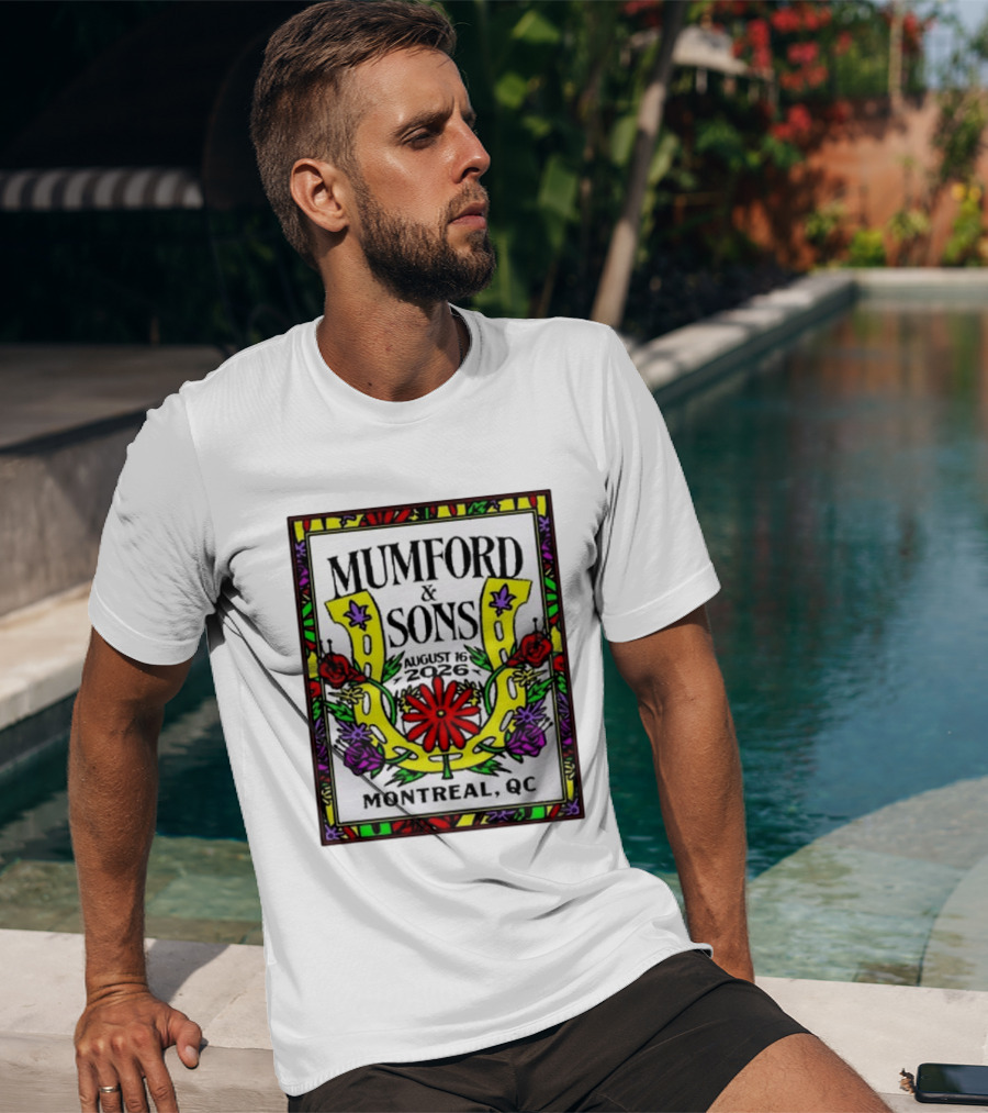 Mumford & Sons August 16 2026 Montreal QC Floral Horseshoe T-Shirt