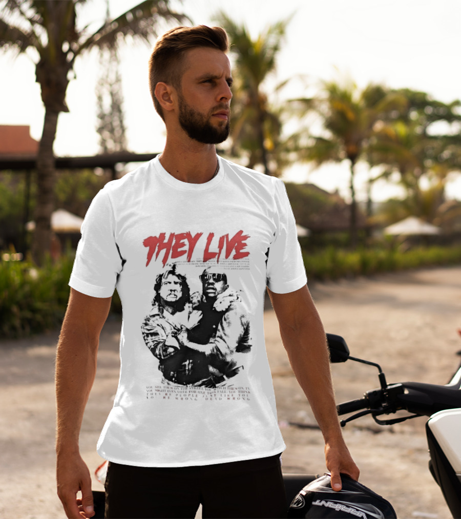 They Live John Carpenter Roddy Piper Keith David Aliens Movie T-Shirt