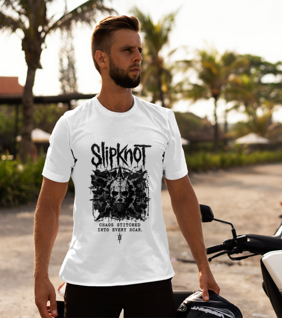 Slipknot Chaos Stitched Into Every Scar Grunge Mask T-Shirt