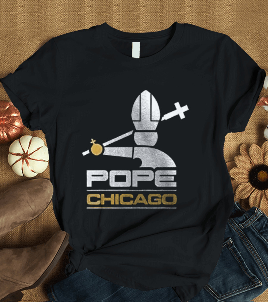 Chicago White Sox Pope Chicago Silver Cross Baseball T-Shirt