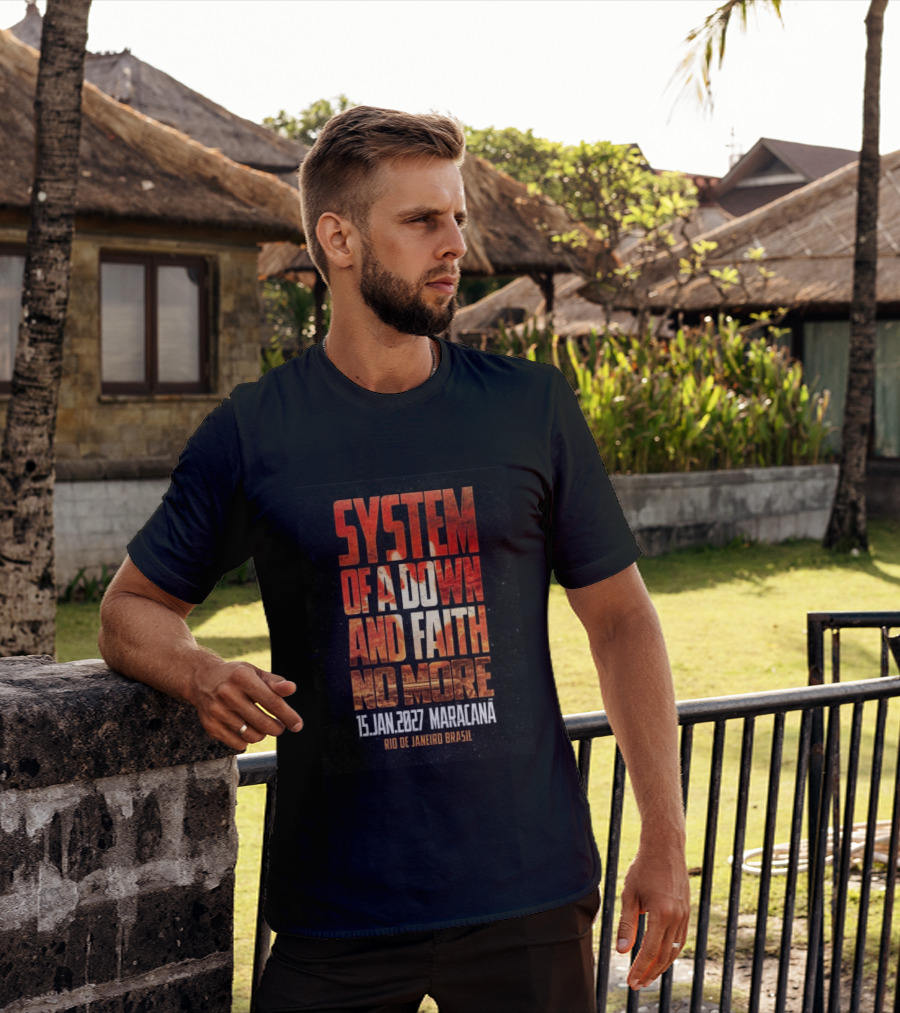 System Of A Down And Faith No More 15 Jan 2027 Maracanã Rio De Janeiro Brasil T-Shirt
