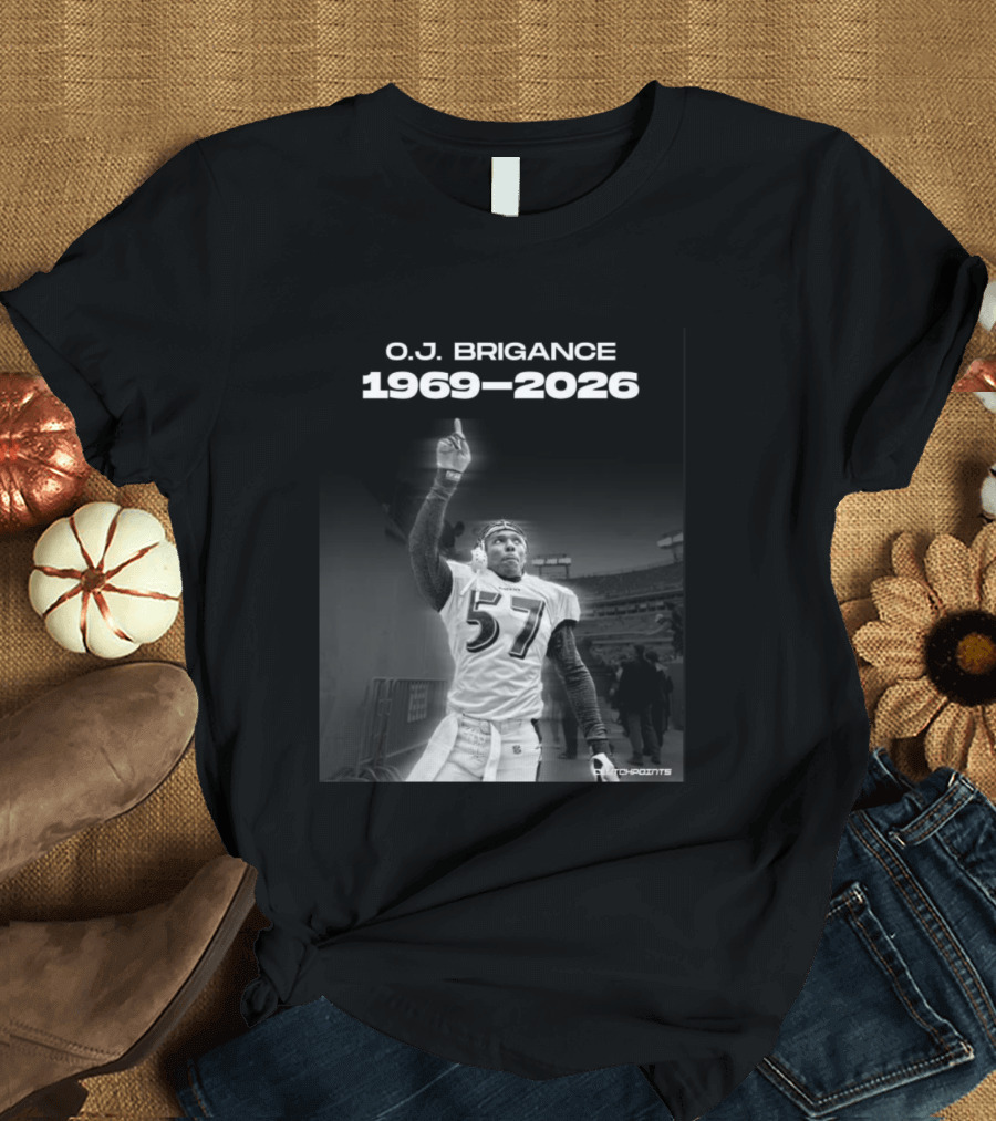 O.J. Brigance 1969 2026 Ravens Linebacker Legacy T-Shirt