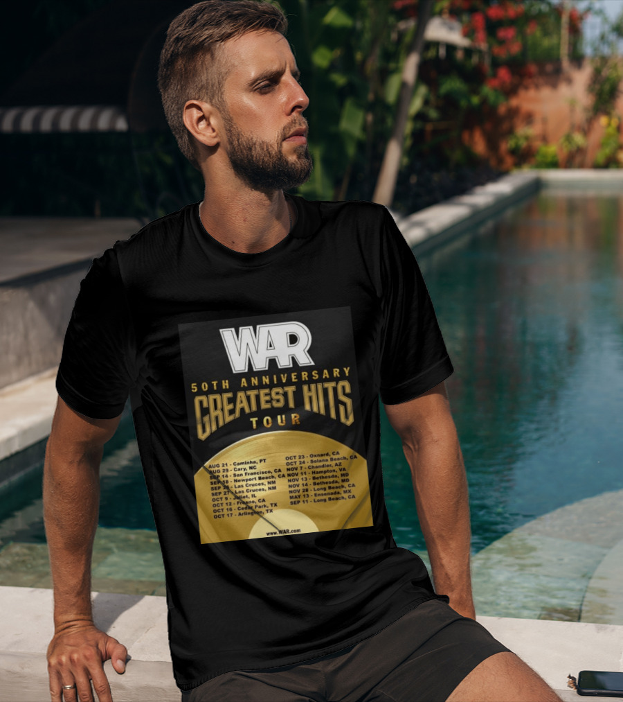 War 50th Anniversary Greatest Hits Tour Dates And Locations List T-Shirt