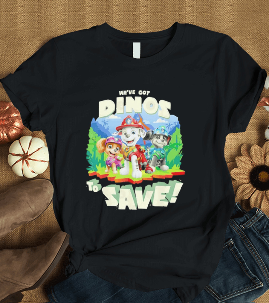Paw Patrol We've Got Dinos To Save Marshall Adventure With Dinosaurs T-Shirt