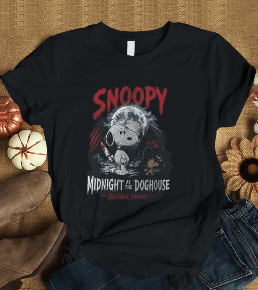 Snoopy Midnight At The Doghouse Slasher T-Shirt