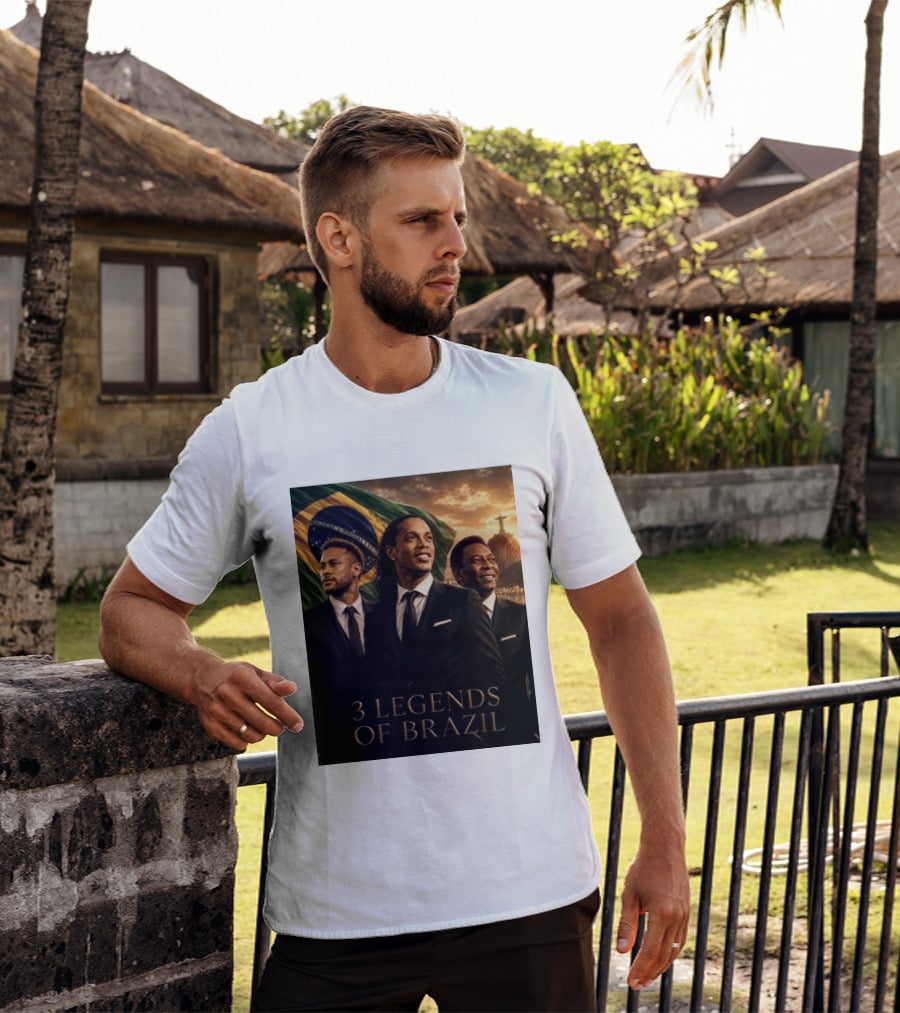 3 Legends Of Brazil Pelé Ronaldinho Neymar Brazilian Heritage T-Shirt