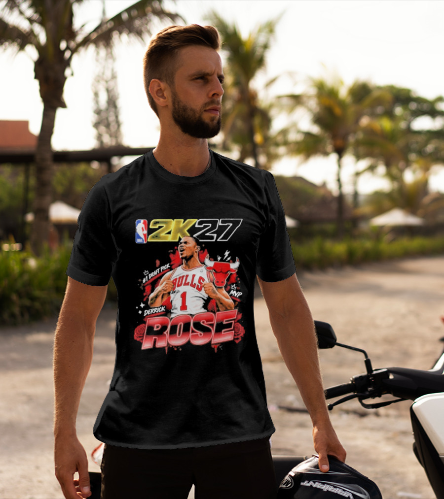 NBA 2K27 MVP Derrick Rose Bulls #1 Highlight T-Shirt
