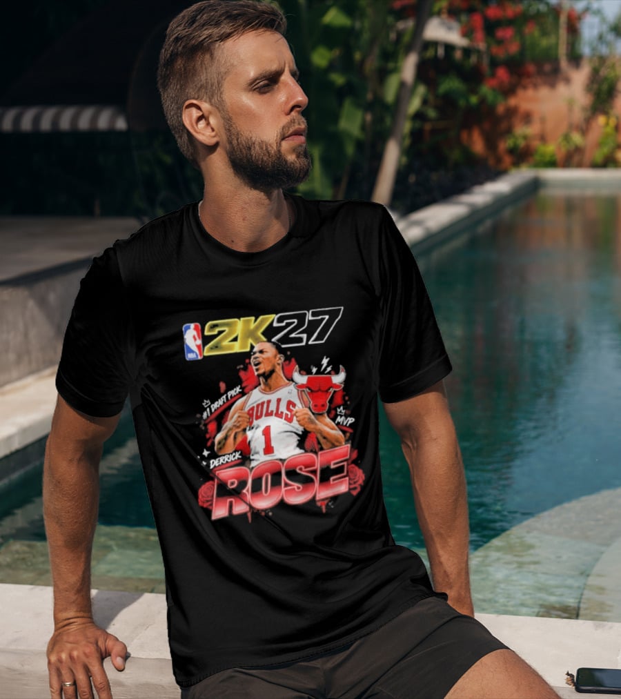 NBA 2K27 MVP Derrick Rose Bulls #1 Highlight T-Shirt
